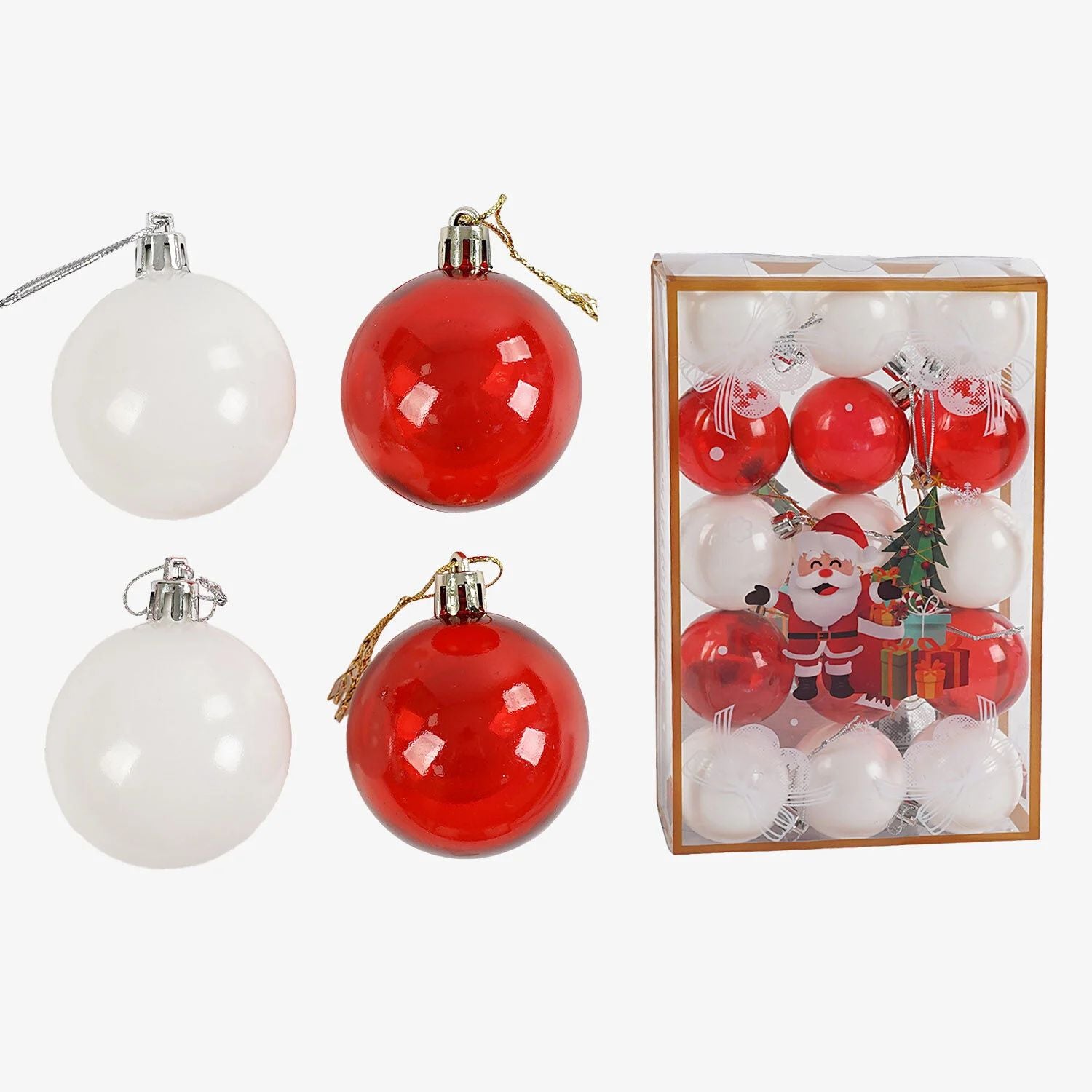 C 67318 Christmas Ball Ornaments, 5 cm Diameter, 15 pcs