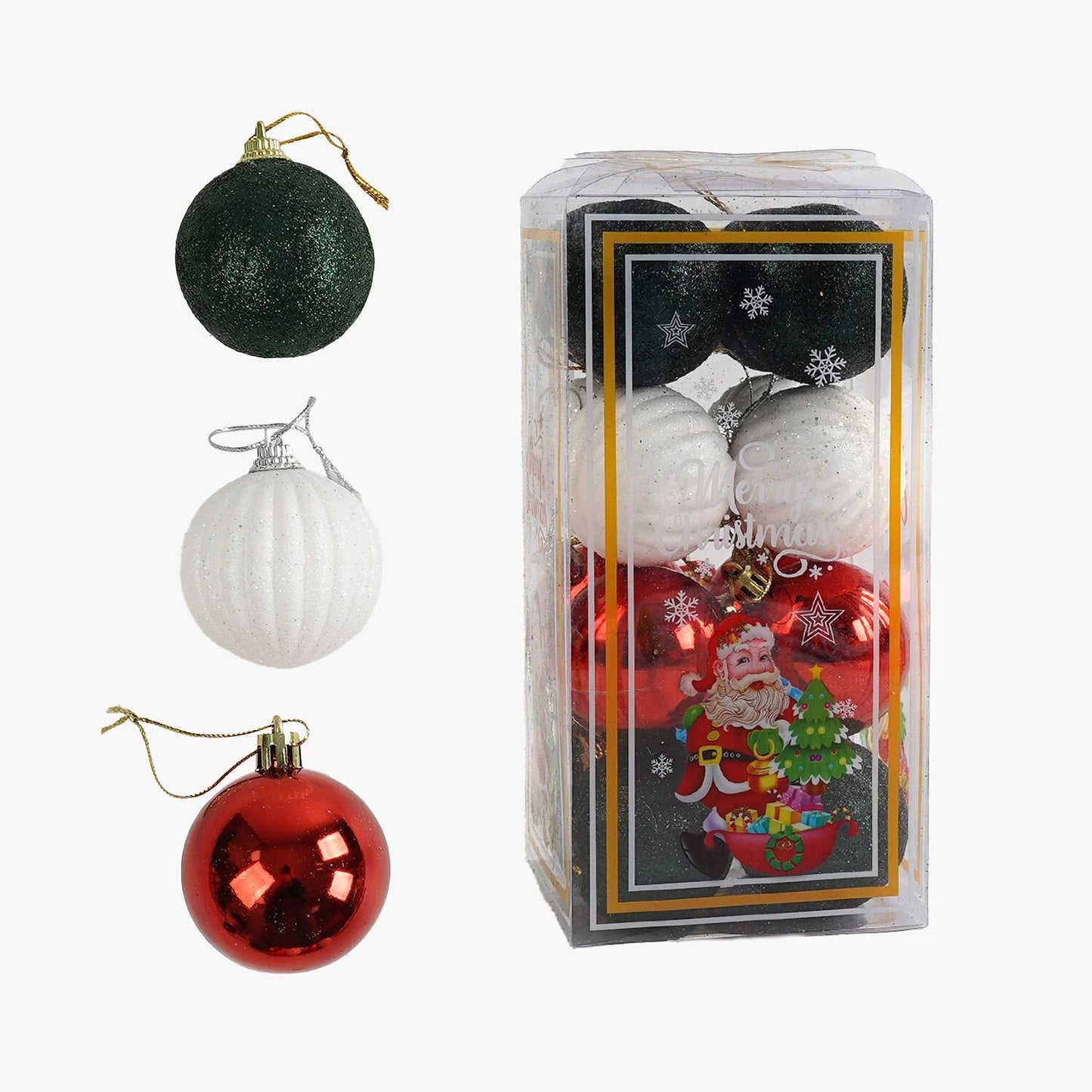 C 67362 Christmas Ball Ornaments, 4.5 cm Diameter, 16 pcs
