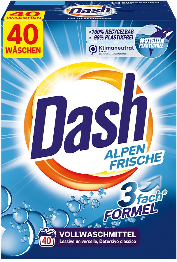 Dash Alpine Fresh Laundry Detergent Powder, 40 Loads, 2.6 kg