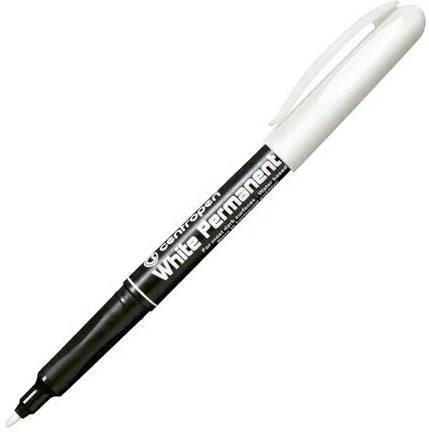 Centropen 2686 White Permanent Marker, 1.2 mm