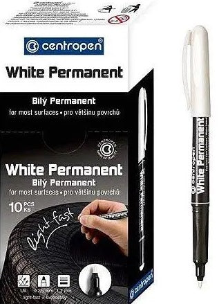 Centropen 2686 White Permanent Marker, 1.2 mm - Image 2