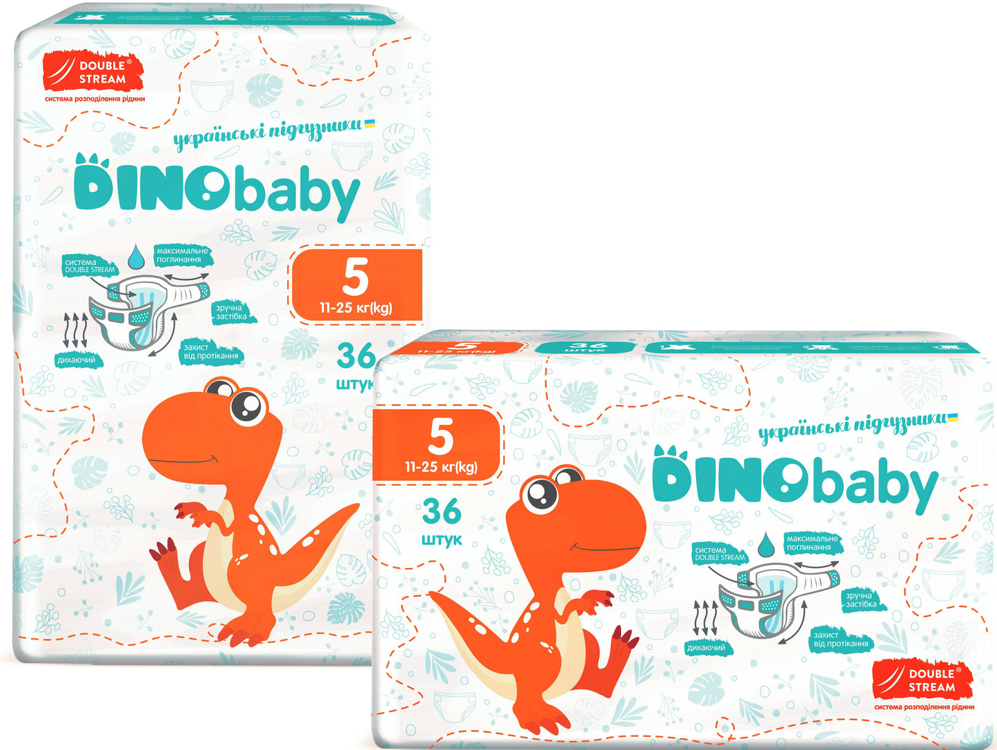 Dino Baby Size 5 Baby Diapers, 11-25 kg, 36 pcs - Image 2