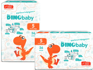 Dino Baby Size 5 Baby Diapers, 11-25 kg, 36 pcs - Image 2