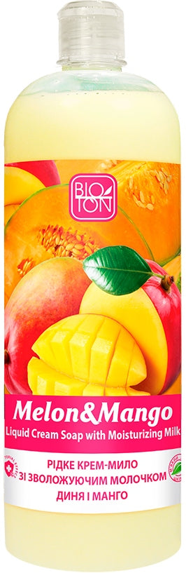 Bioton Cosmetics Melon & Mango Moisturizing Milk Liquid Cream Soap, 1 L