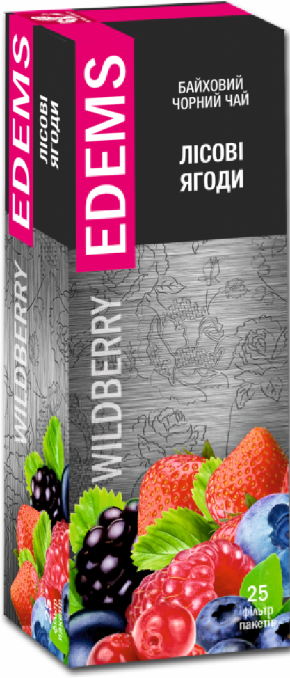 Edems Wild Berries Black Tea, 25 Tea Bags, 50 g