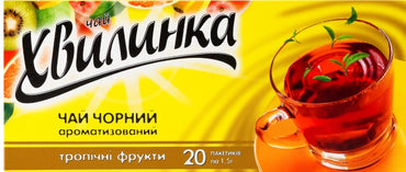 Khvylynka Tropical Fruits Flavored Black Tea, 20 Tea Bags - Image 2