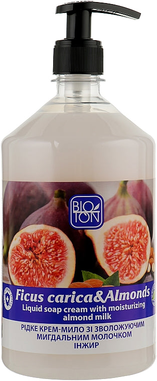Bioton Cosmetics Fig & Almond Milk Liquid Cream Soap with Pump, 1 L