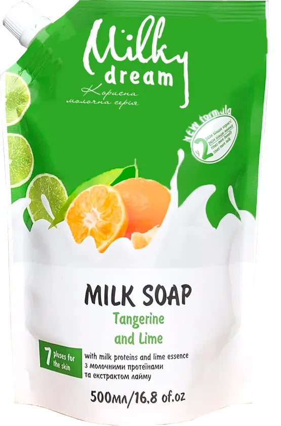 Milky Dream Tangerine & Lime Liquid Cream Soap Refill Pouch, 500 mL