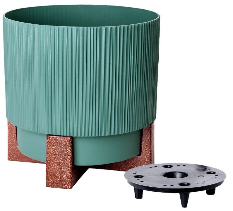 Aleana Oslo Flower Pot with Insert & Stand, Assorted, d 12 cm, 0.7 L - Image 4