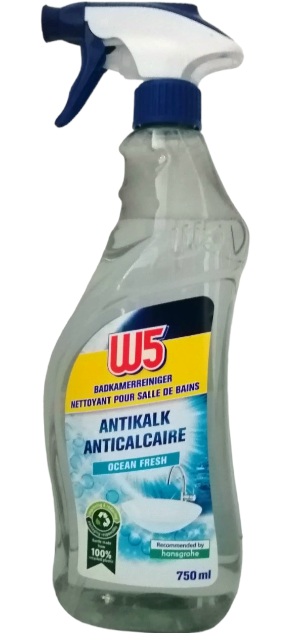 W5 Ocean Fresh Limescale Bathroom Cleaner Spray, 750 mL