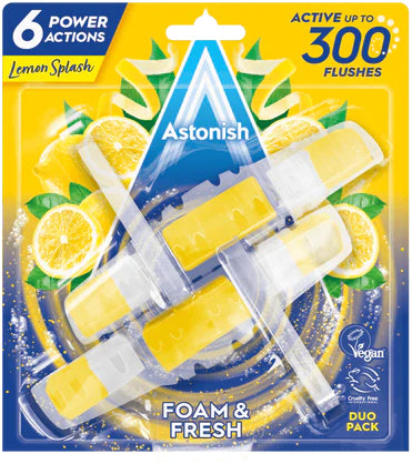 Astonish Lemon Splash Toilet Bowl Fresheners, 2 x 40 g