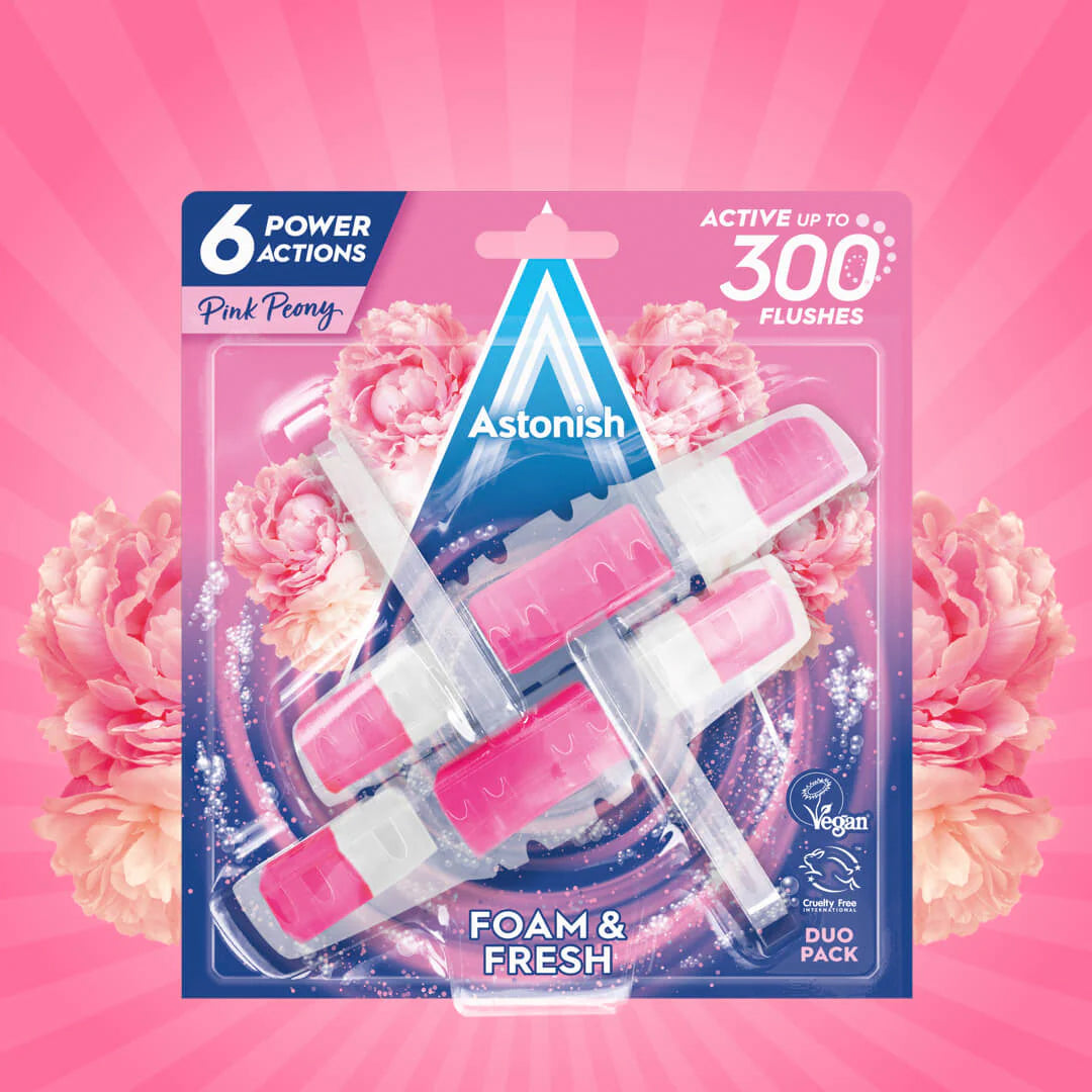 Astonish Pink Peony Toilet Bowl Fresheners, 2 x 40 g - Image 2