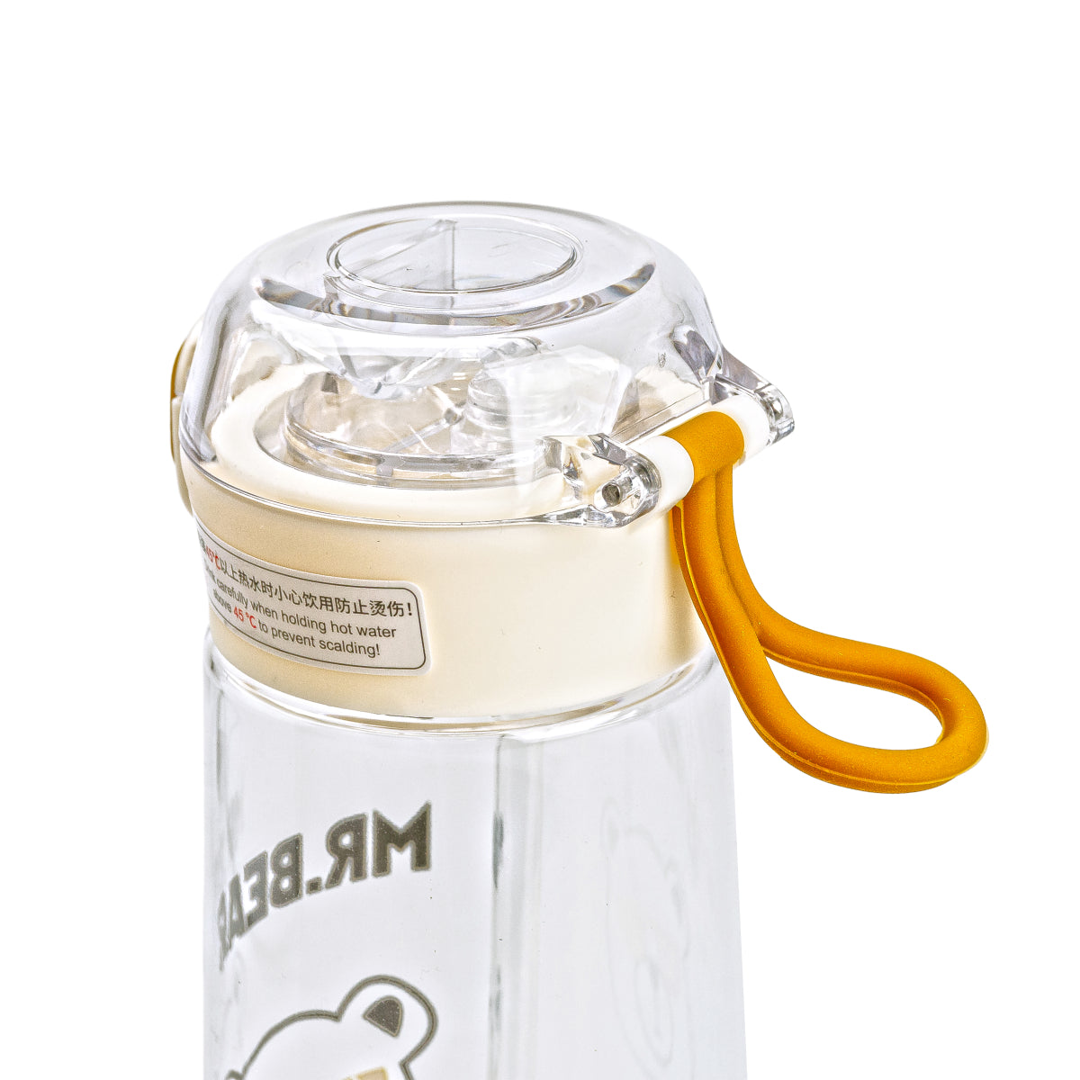 Mr. Bear Brown Water Bottle with Locking Lid & Straw, 600 mL - Image 4