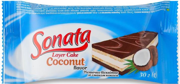 Sonata Coconut-Flavored Sponge Cake, 30 g