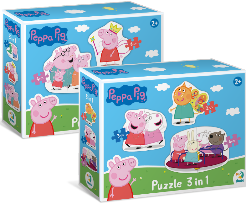 Dodo Peppa Pig 3-in-1 Puzzle, Assorted Designs