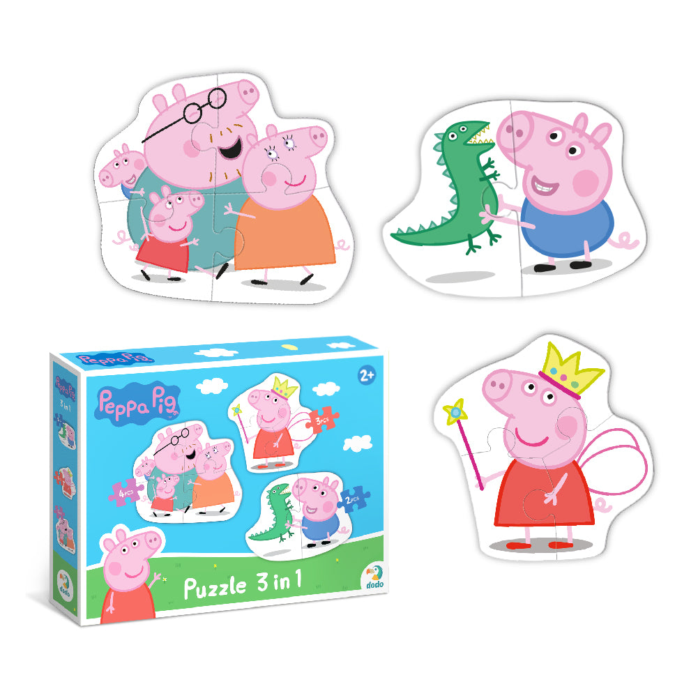 Dodo Peppa Pig 3-in-1 Puzzle, Assorted Designs - Image 2