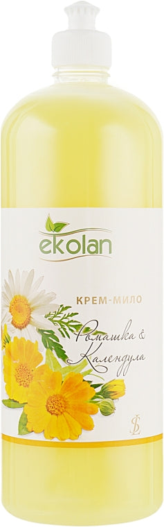 Ekolan Chamomile & Calendula Liquid Cream Soap with Push-Pull Cap, 1 kg