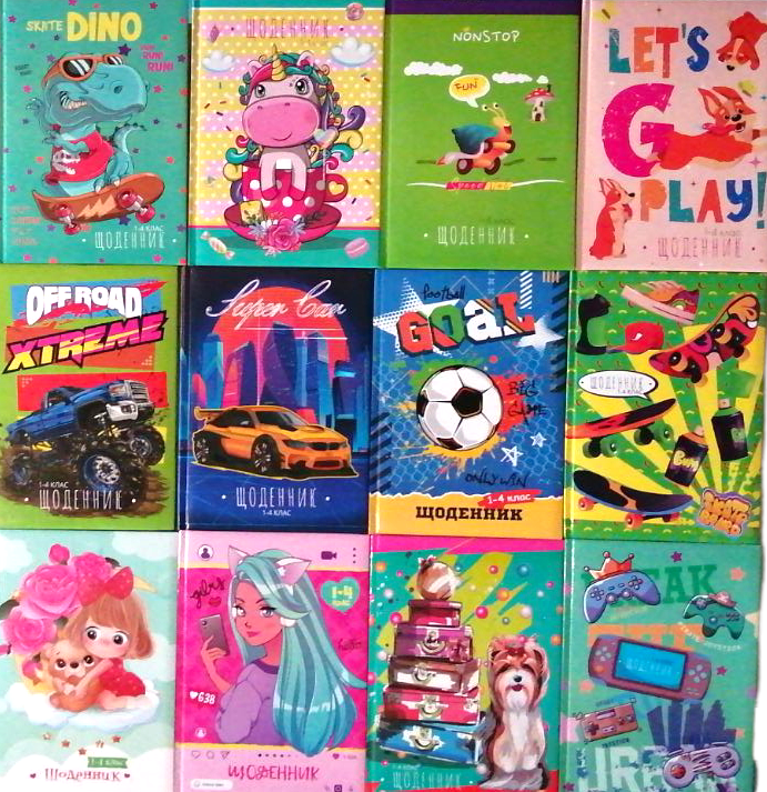Riukzachok Shch-10 Sandwich-Cover School Diary for Grades 1-4
