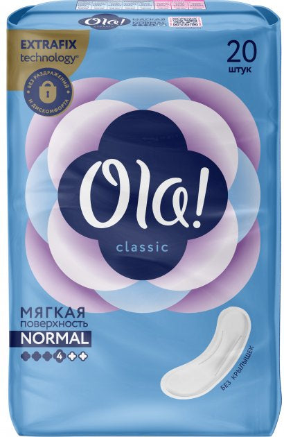 Ola! Women's Classic Normal Sanitary Pads, 20 pcs