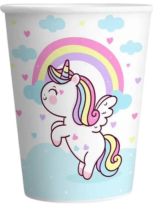Unicorn Paper Cups, 250 mL, 10 pcs