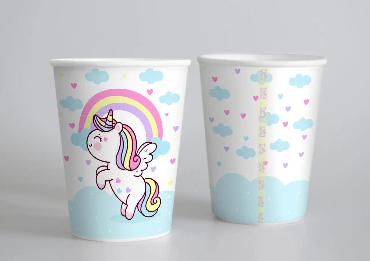 Unicorn Paper Cups, 250 mL, 10 pcs - Image 2
