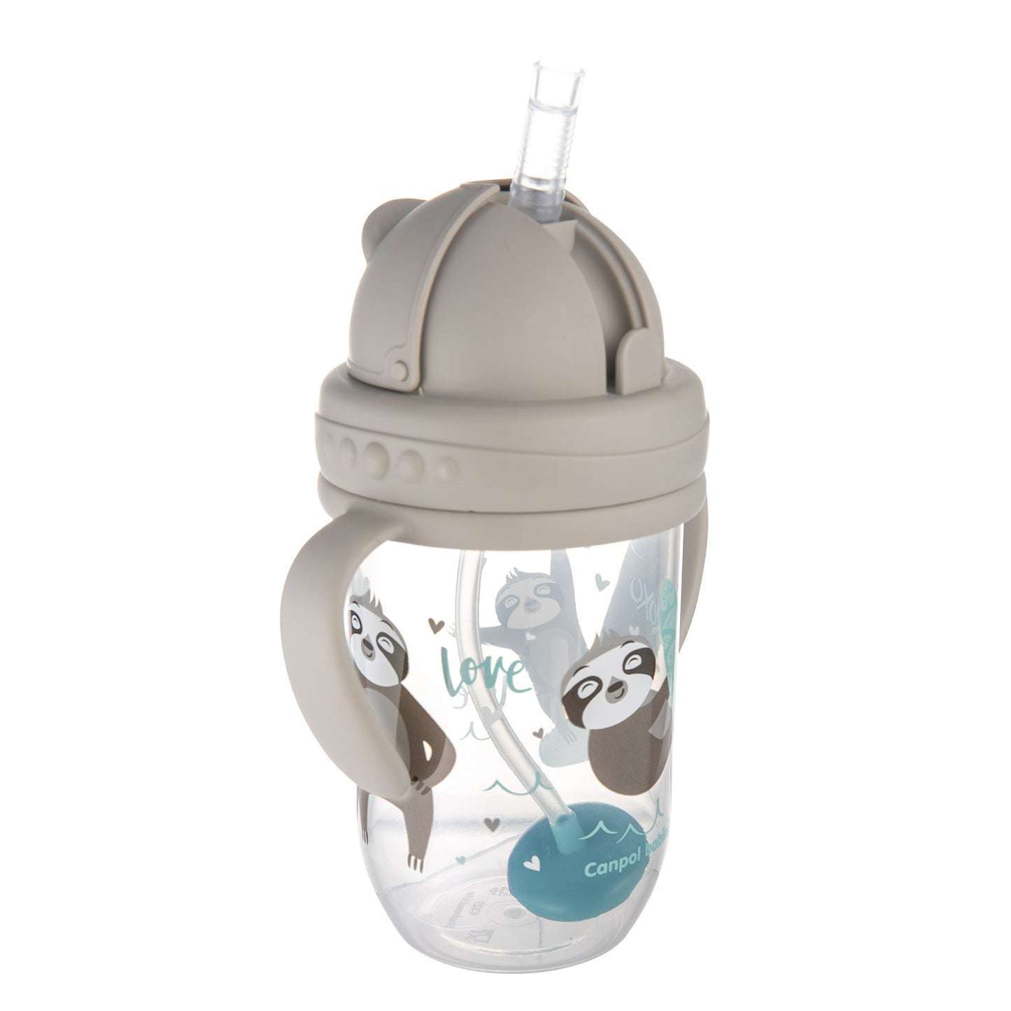 Canpol Babies 56/606 Gray Baby Cup with Folding Weighted Silicone Straw, 6+ Months, 270 mL - Image 3