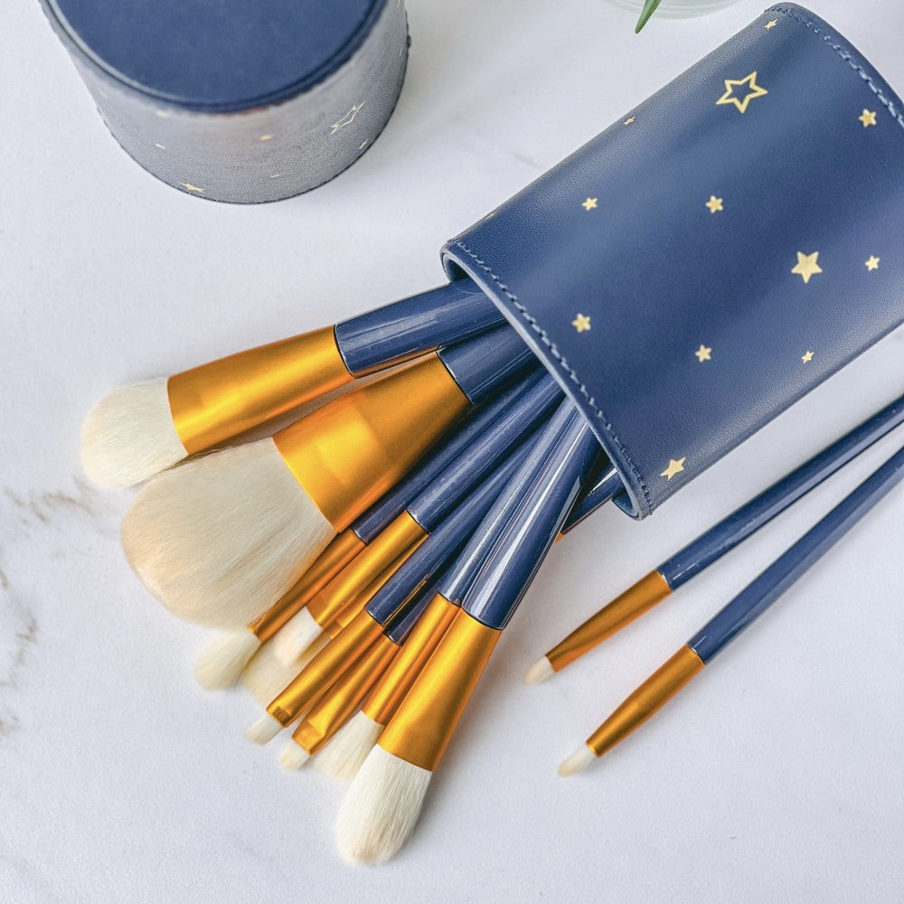 Makeup Brush Set in Blue Star Tube, 12 pcs - Image 3