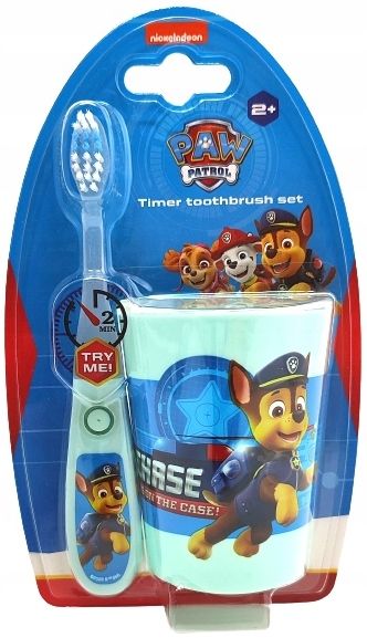 Nickelodeon Paw Patrol Kids' Toothbrush Set with Timer & Cup, Assorted