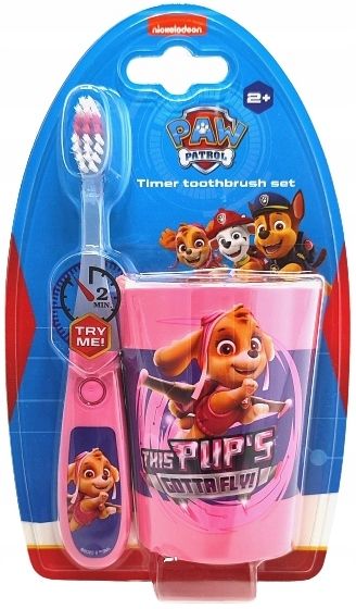Nickelodeon Paw Patrol Kids' Toothbrush Set with Timer & Cup, Assorted - Image 2