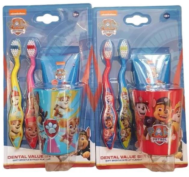 Nickelodeon Paw Patrol Kids' Oral Care Set: Toothpaste, 2 Toothbrushes & Cup, Assorted - Image 2