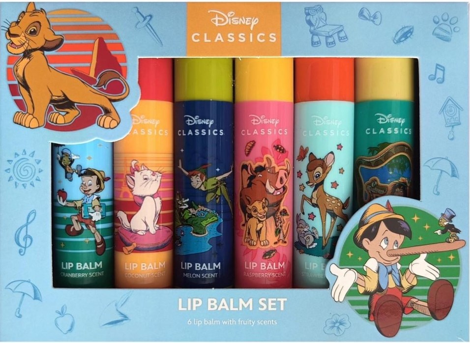 Disney Classics Kids' Lip Balm Set, 6 pcs