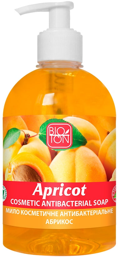 Bioton Apricot Antibacterial Liquid Soap with Pump, 500 mL