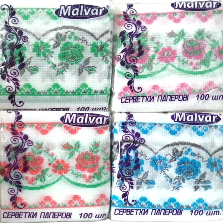 Malvar Floral Embroidery Napkins, 100 pcs