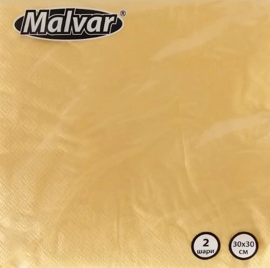 Malvar Yellow 2-Ply Napkins, 30 x 30 cm, 40 pcs