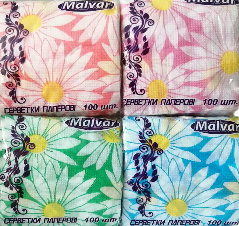 Malvar Chamomile Pattern Napkins, 100 pcs
