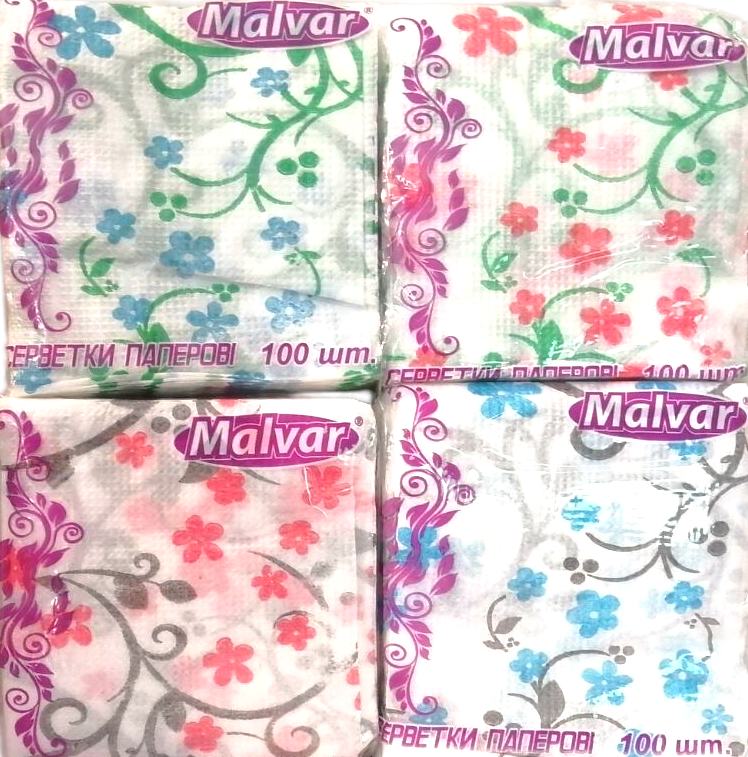 Malvar Sakura Pattern Napkins, 100 pcs