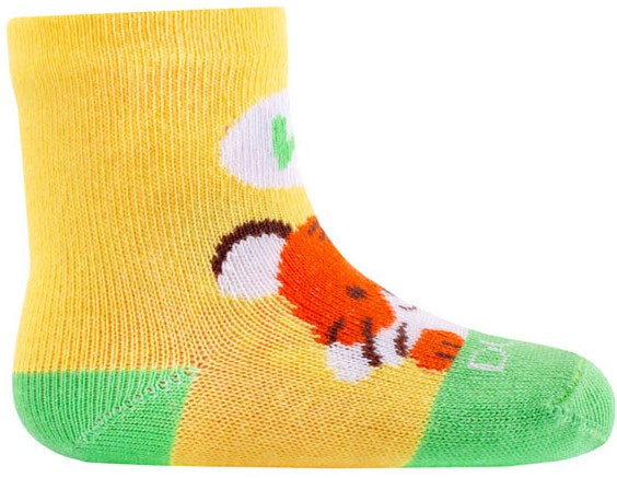 Duna 4057 Yellow Patterned Cotton Spring/Fall Kids' Socks, Size 14-16 - Image 3