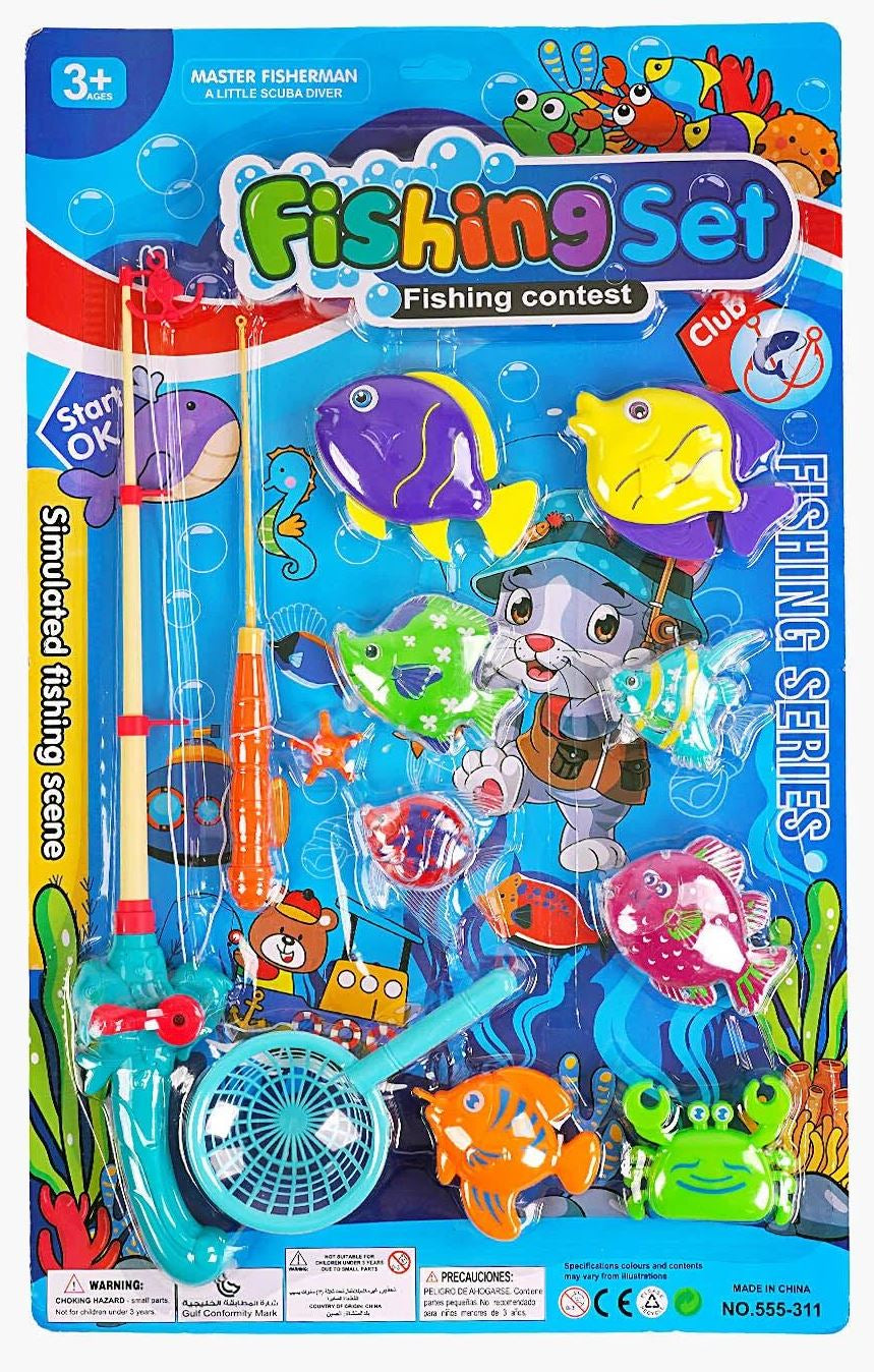 555-311 Magnetic Fishing Set with Fishing Rod, 8 Fish