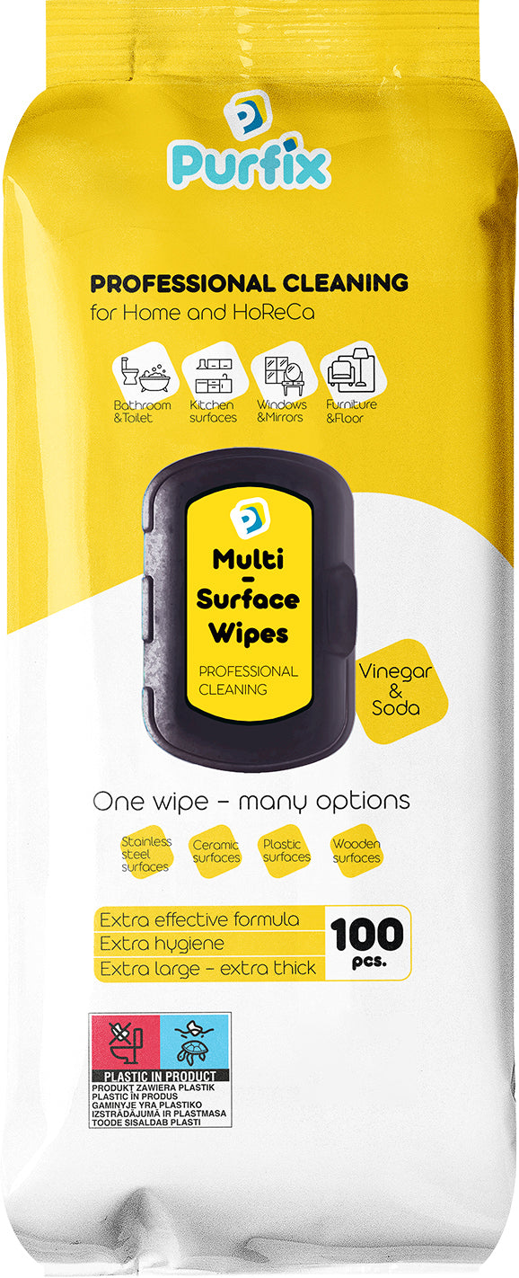 Purfix Universal Wet Cleaning Wipes, 100 pcs