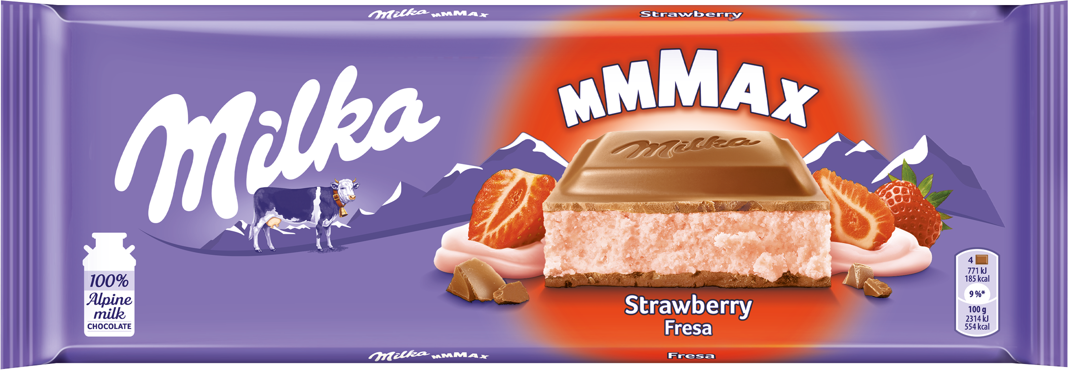 Milka Strawberry Milk Chocolate, 300 g