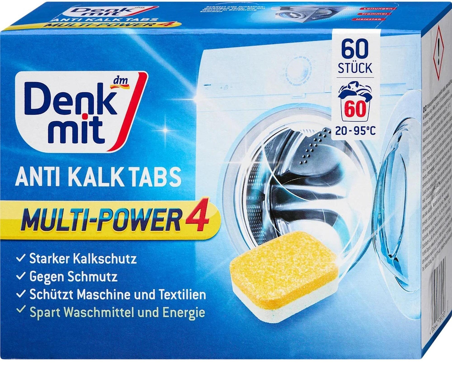 Denkmit Multi-Power 4 Washing Machine Descaler Tablets, 60 pcs (Price per 1 pc)