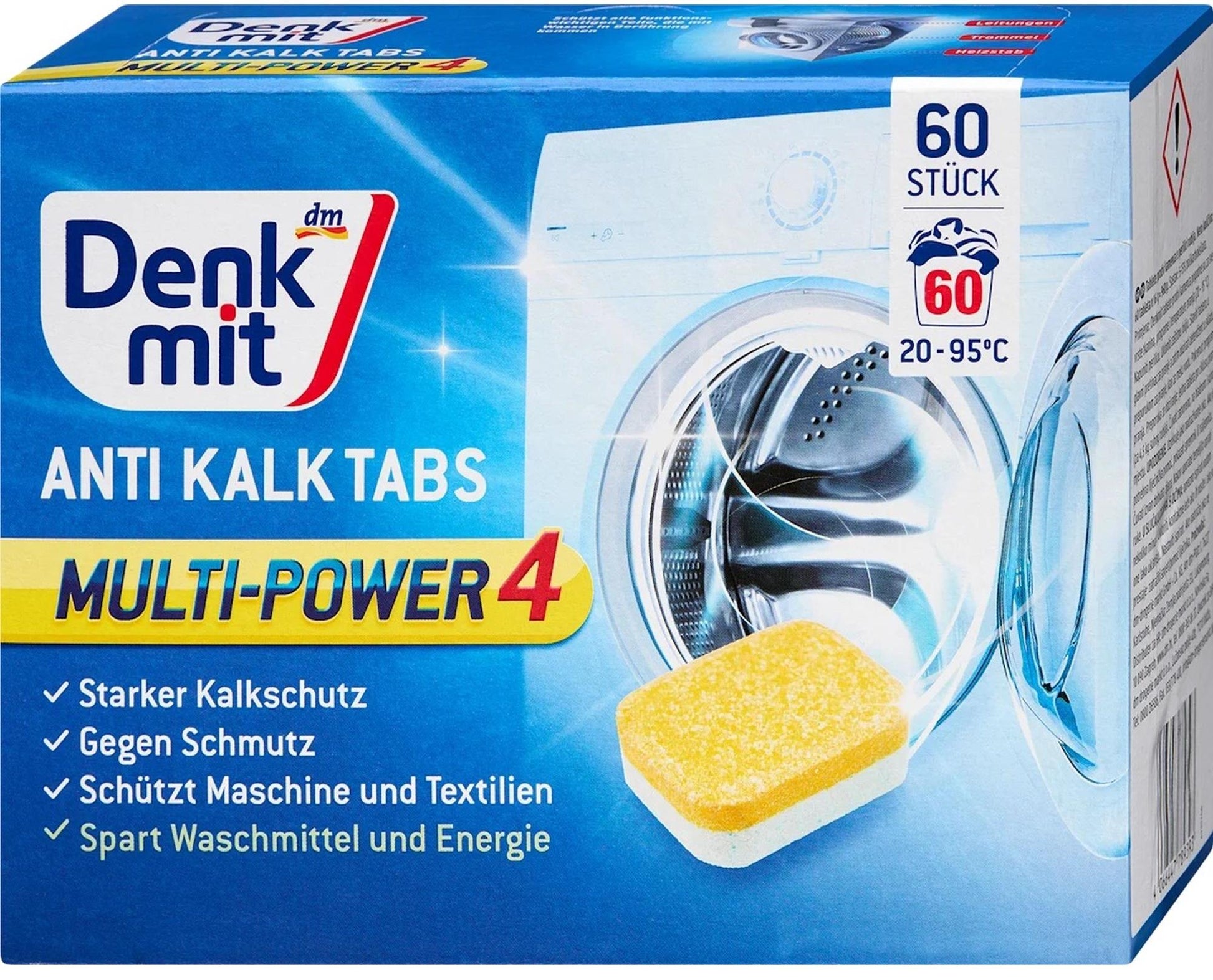 Denkmit Multi-Power 4 Washing Machine Descaler Tablets, 60 pcs (Price per 1 pc)