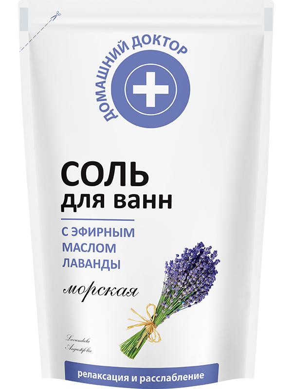 Domashnii Doktor Lavender Extract Bath Salt Refill Pouch, 500 g