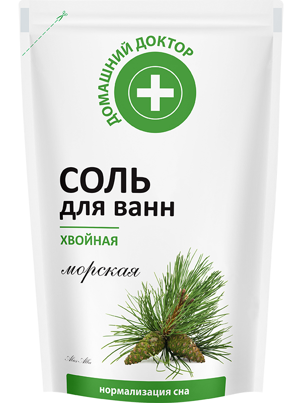 Domashnii Doktor Pine Bath Salt Refill Pouch, 500 g