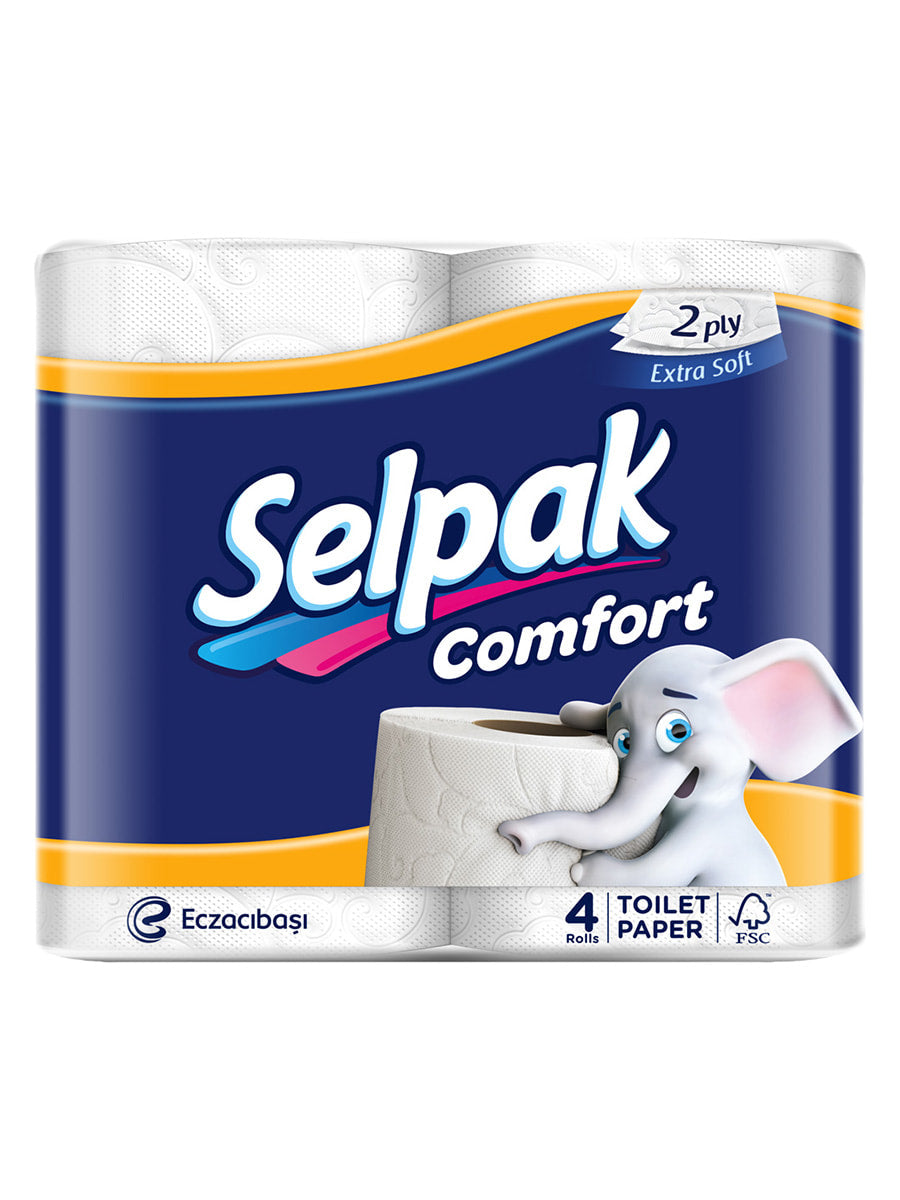 Selpak Comfort 3-Ply Toilet Paper, 4 Rolls