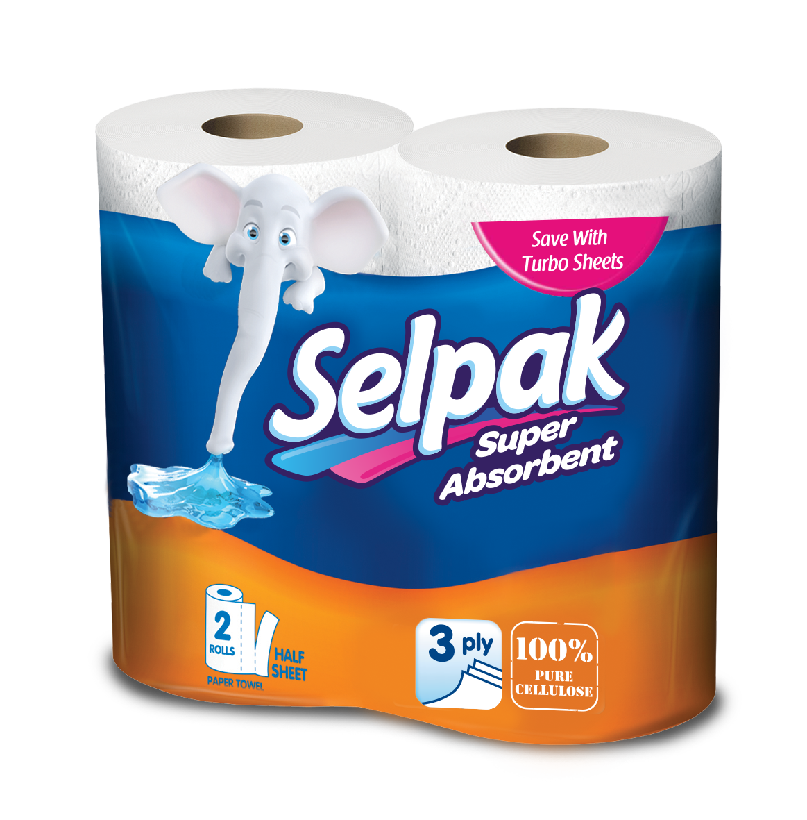 Selpak 3-Ply Paper Towels, 2 Rolls