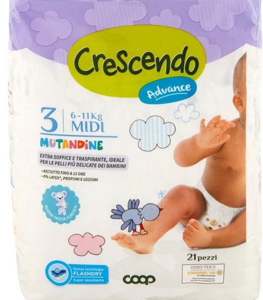 Crescendo Size 3 Baby Pull-Up Diaper Pants, 6-11 kg, 21 pcs