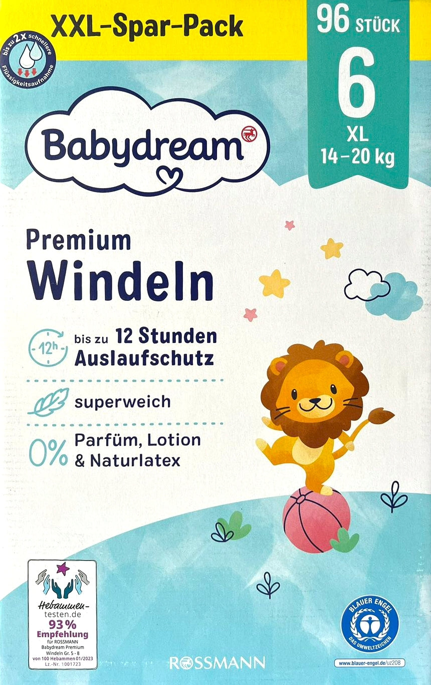 Babydream Premium Size 6 Baby Diapers, 14-20 kg, 96 pcs