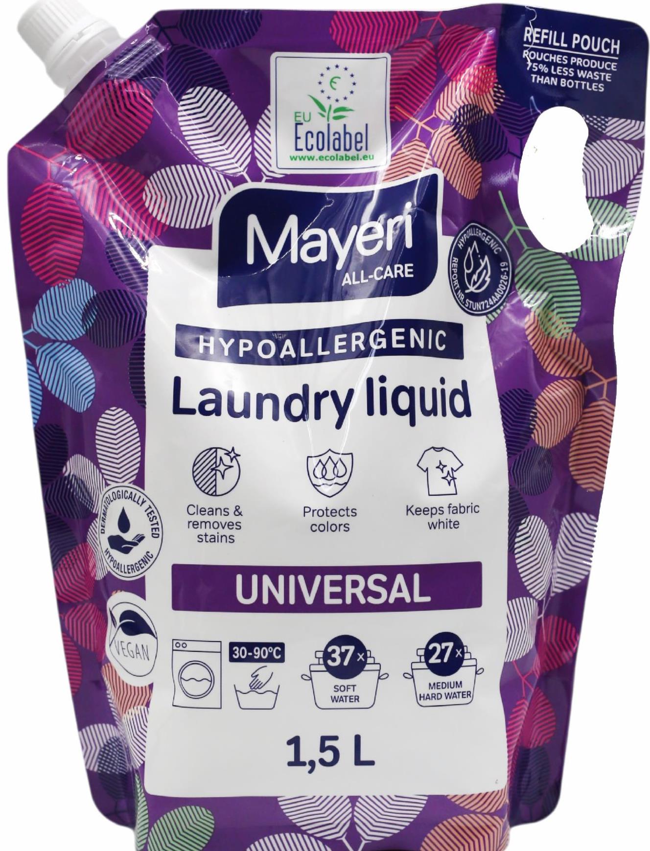 Mayeri Universal Laundry Detergent Gel Pouch, 1.5 L