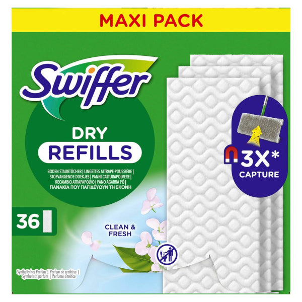Swiffer Clean & Fresh Replacement Dry Mop Cloths, 36 pcs